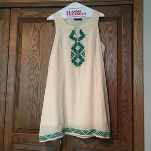 NEVER WORN SIZE L cream & green boho dress